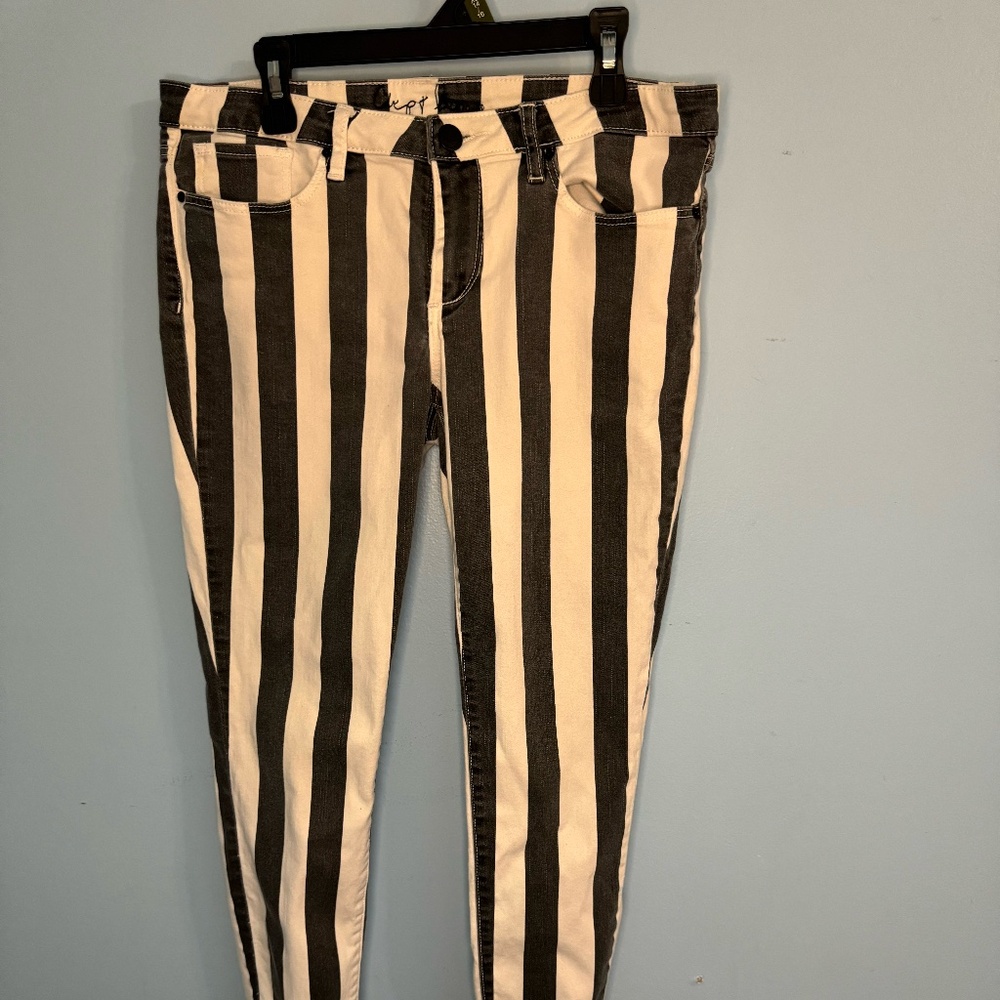 Chip & Pepper Skinny black & white denim pants   30